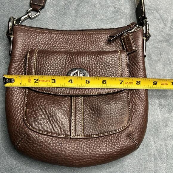 Coach Hamilton Brown Pebbled Leather Swingpack Crossbody Shoulder Bag Handbag - Picture 11 of 15